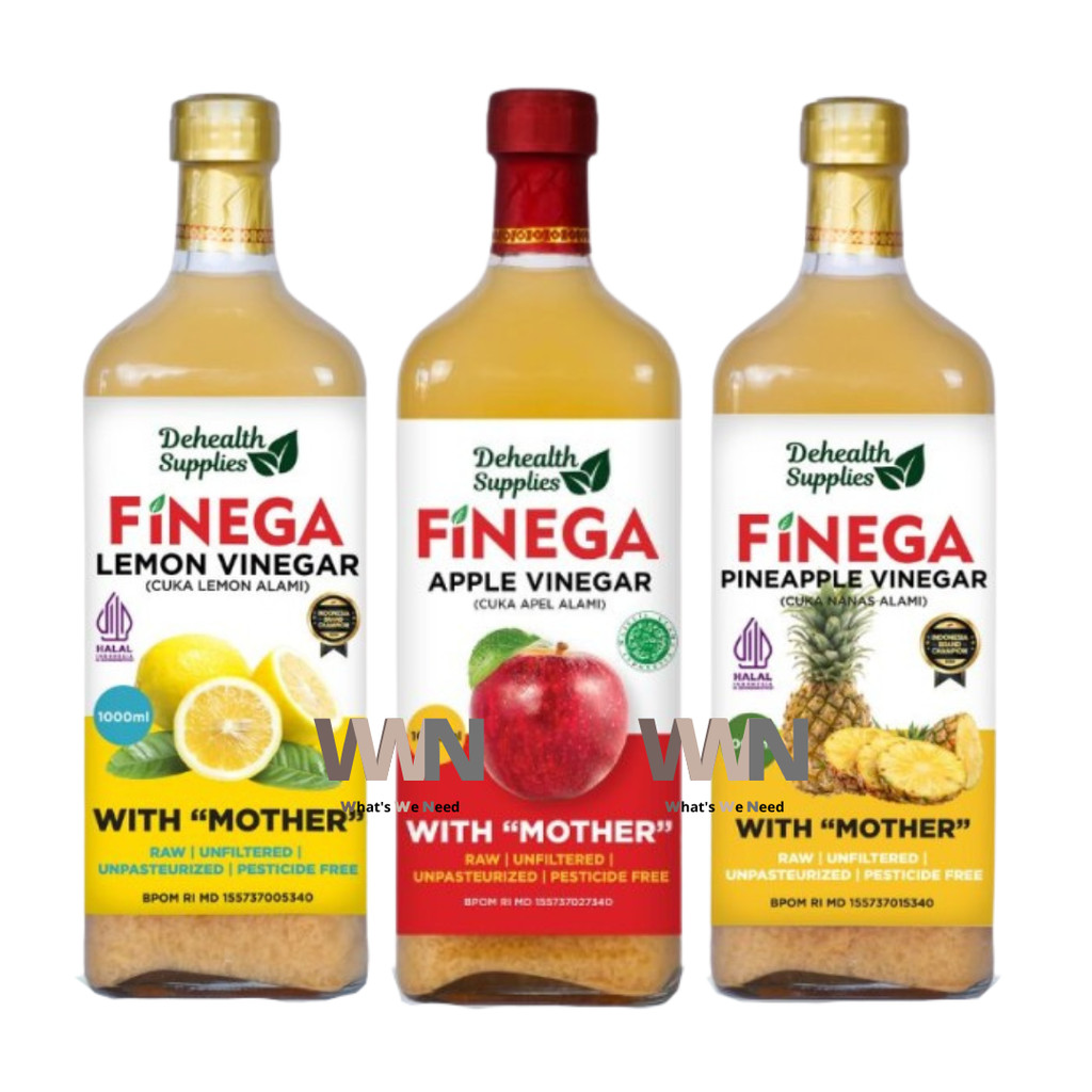 

Finega Vinega 1 Liter Cuka Apel / Nanas / Lemon by Dehealth Supplies