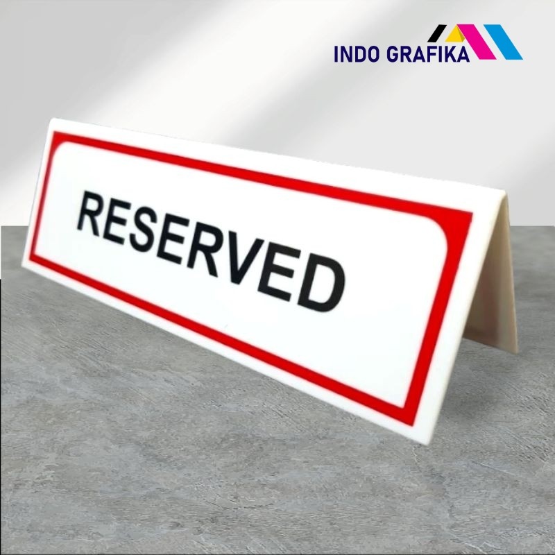 

Akrilik papan nama meja RESERVED