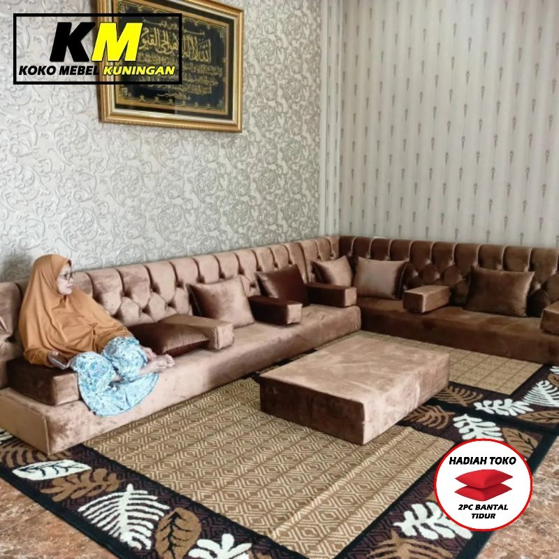 (FREE BANTAL TIDUR) SOFA ARAB MISNAD LESEHAN  PREMIUM FREE BANTAL KUNINGAN