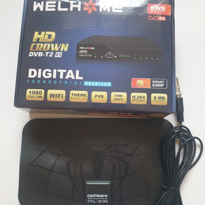 STB TV DIGITAL WELHOME CROWN DVB-T2 HD - STB aja