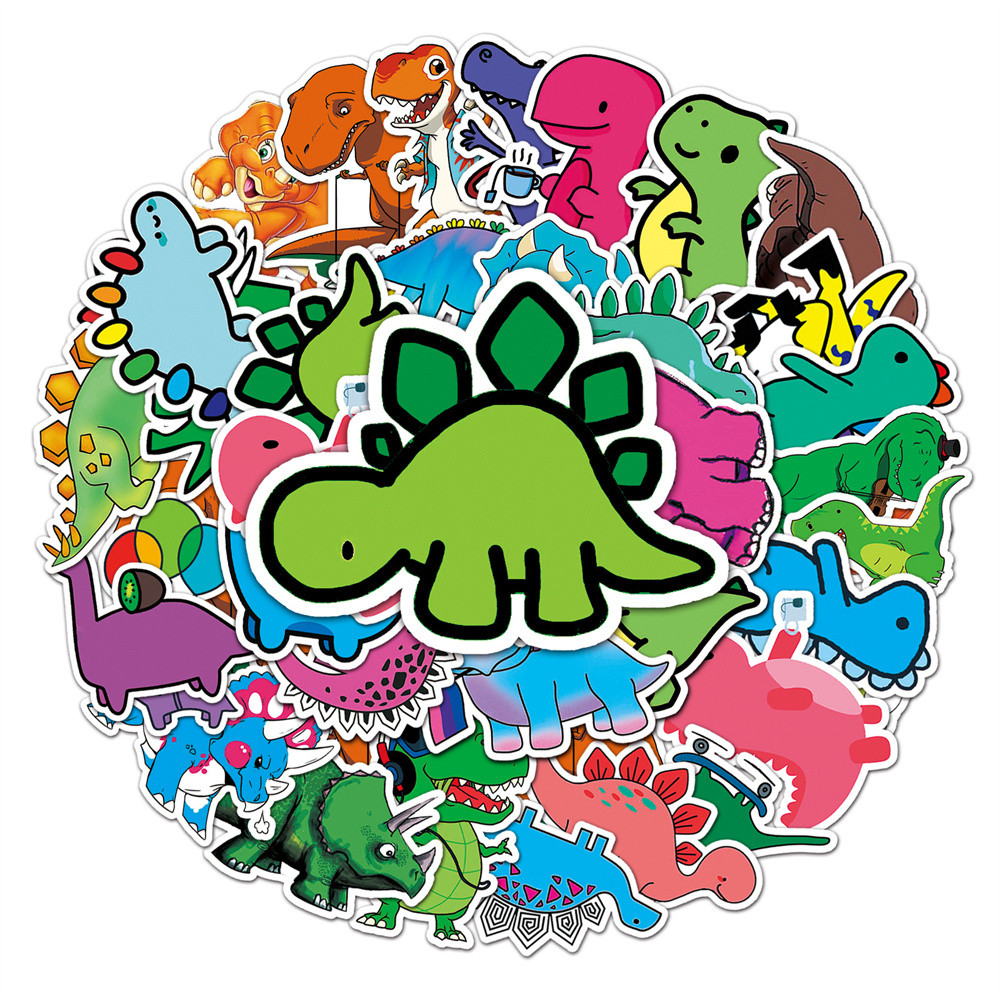 

10/30/50PCS Cartoon Cute Dinosaur Personality Graffiti Creative Helmet Sticker Refrigerator Phone Waterproof Sticker Wholesale