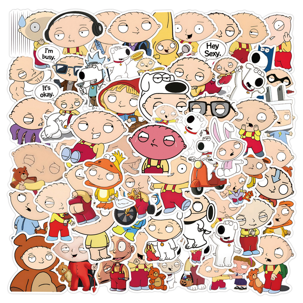 

10/50pcs Cartoon Stewie Griffin stickers Stewie Graffiti Stickers for DIY Luggage Laptop Skateboard Motorcycle Bicycle Sticker