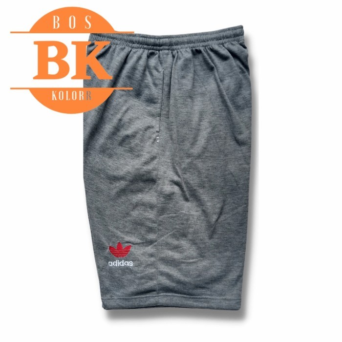 Terlaris ✨ -celana 3/4 santai / celana 3/4 olahraga pria - abu muda, fit XL
