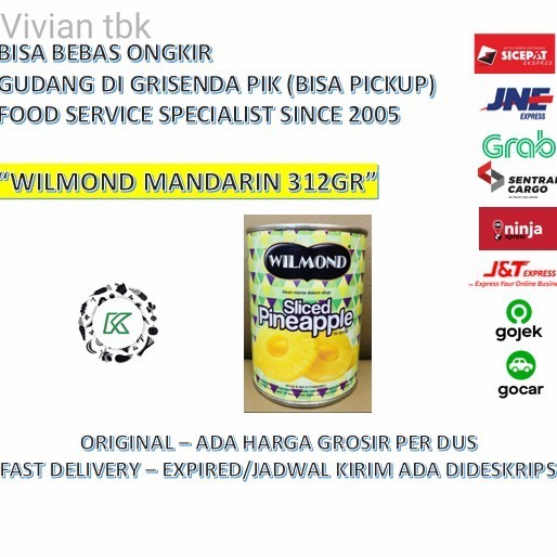 

vv Nanas Kaleng Wilmond Slice Pinneaple 565 gr
