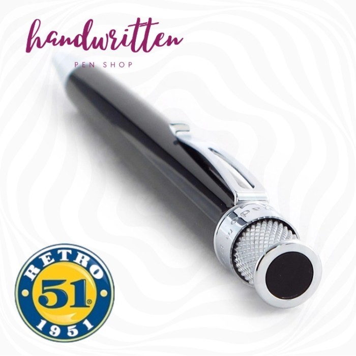

[New] RETRO 51 Tornado Classic Lacquer Rollerball Ballpoint Pen / Pulpen - Black