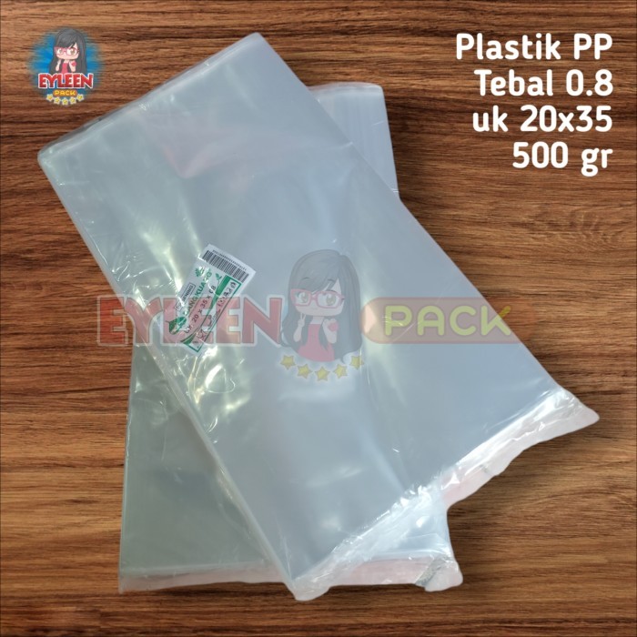 Plastik PP Bening Bangkuang Tebal 08 Ukuran 20x35 500gr Snack Kerupuk Keripik