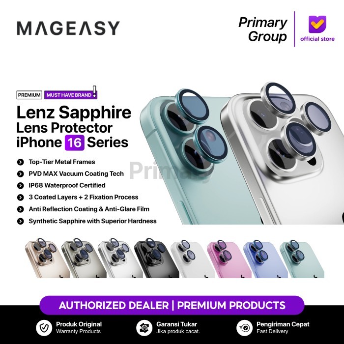 MAGEASY Lens Protector iPhone 16 Pro Max 16 Plus MAGEASY Lenz Sapphire Camera Ring Guard Titanium Me
