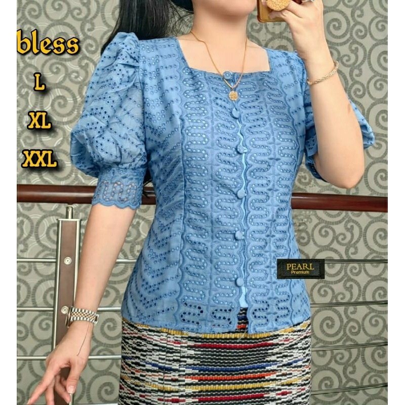 TTS  BLUS KATUN BANGKOK/ATASAN KATUN BOLONG KANCING WANITA TERBARU