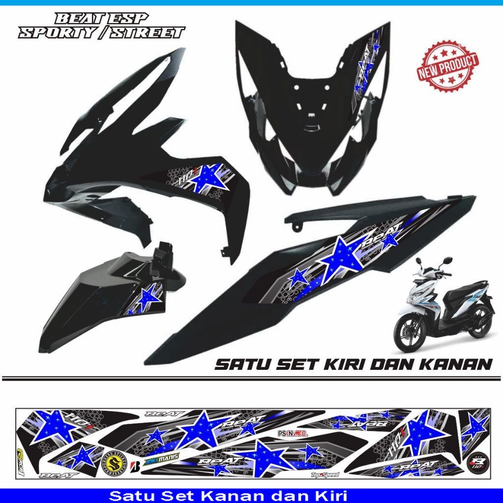 MOTIF STIKER MOTIF TERBARU / STIKER BEAT ESP / BEAT STREET / BEAT SPORTY LIS MOTOR