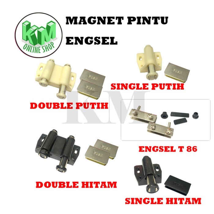 Engsel Kaca Jepit / Magnet Singel Push Open Putih Pintu Kaca.