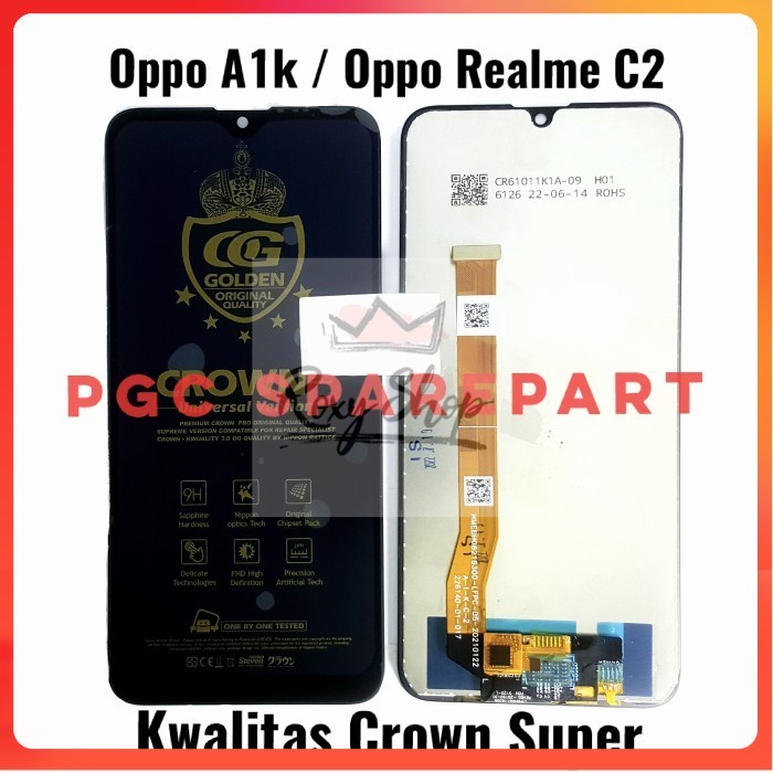 LCD Touchscreen kwalitas Crown Super Fullset Oppo Realme A1k C2 - Hitam