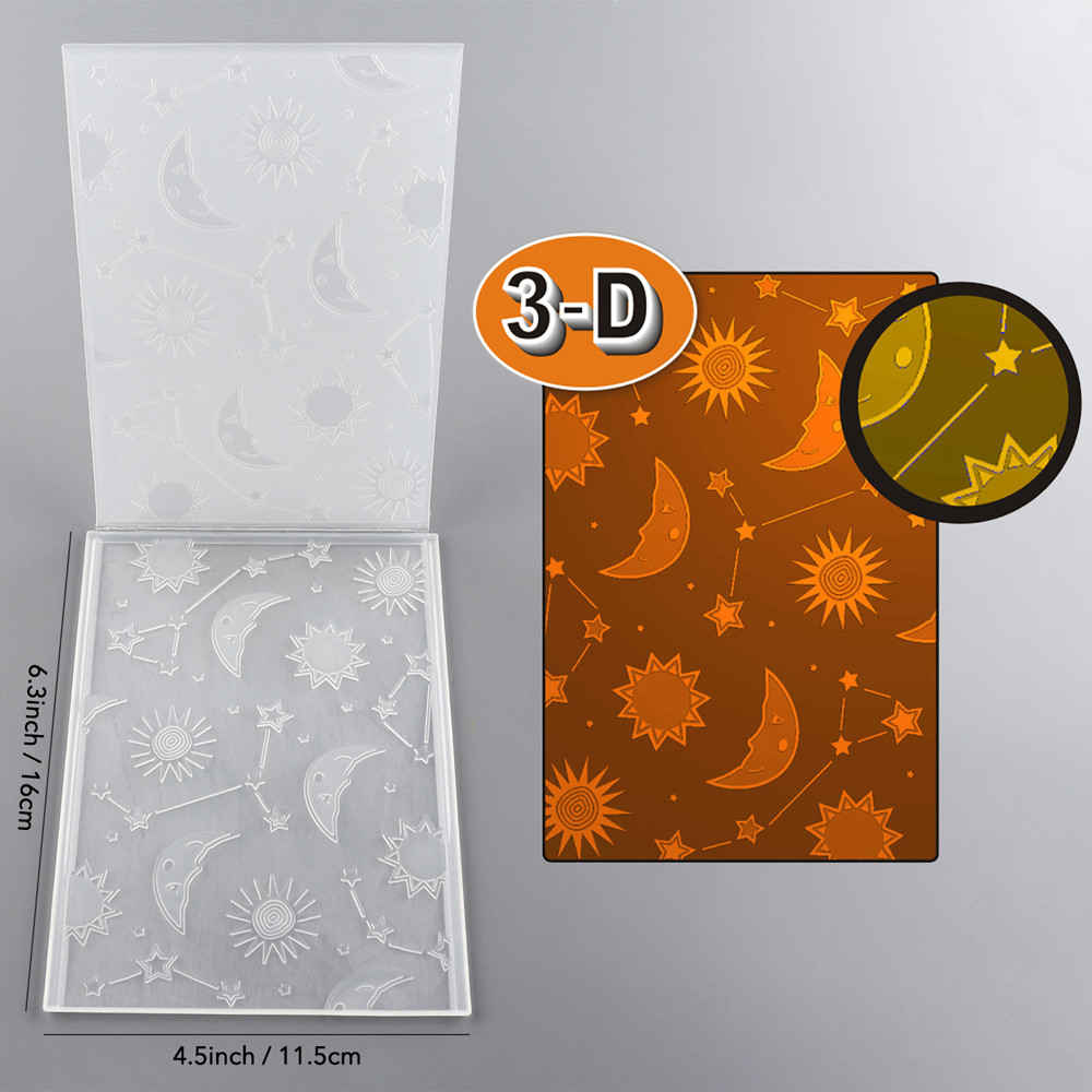 

Moon Light 3D Embossing Folder Multi-Level Texture Fades Background Patterns Templates For Card Scrapbooking Paper Making 08