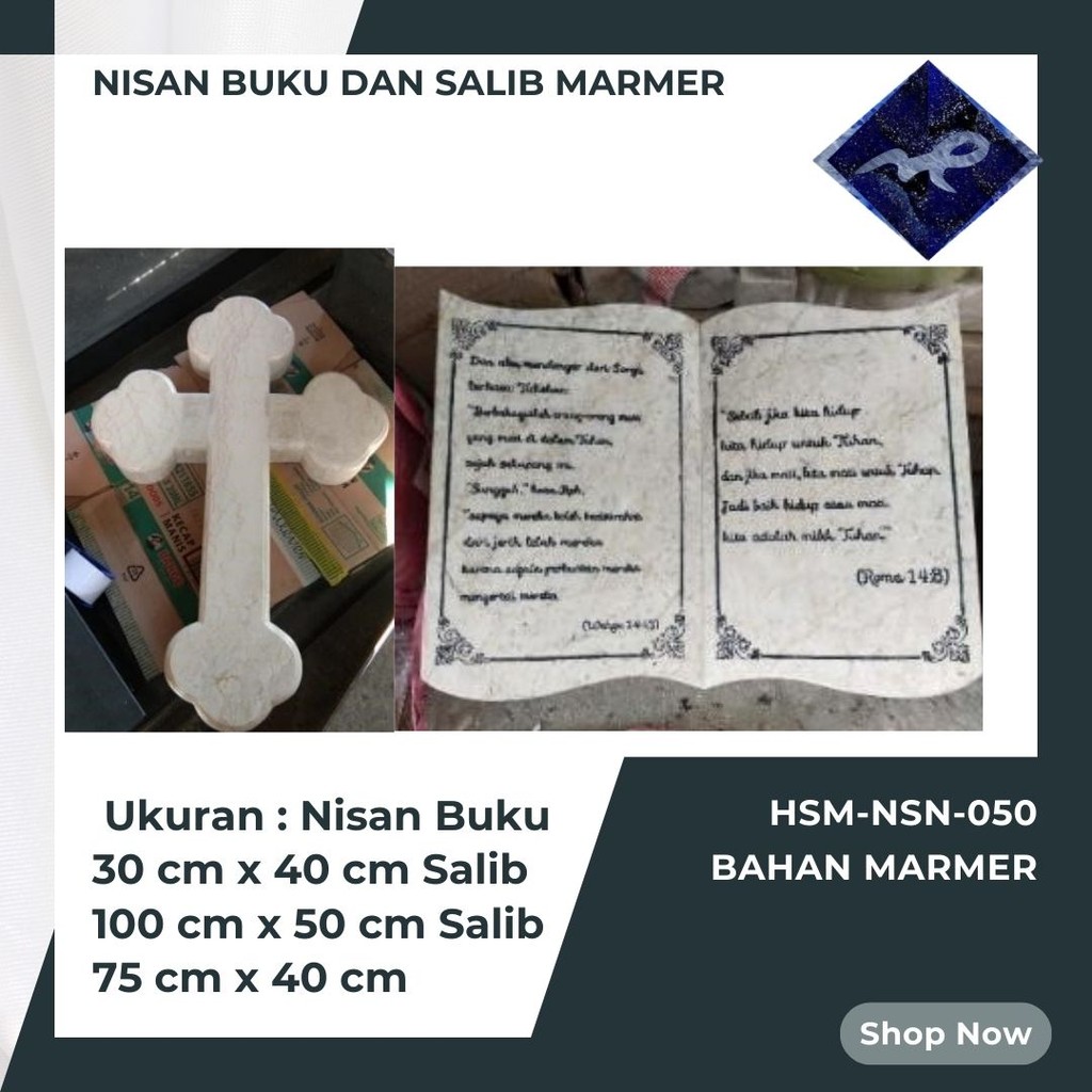 Nisan Buku dan Salib Marmer