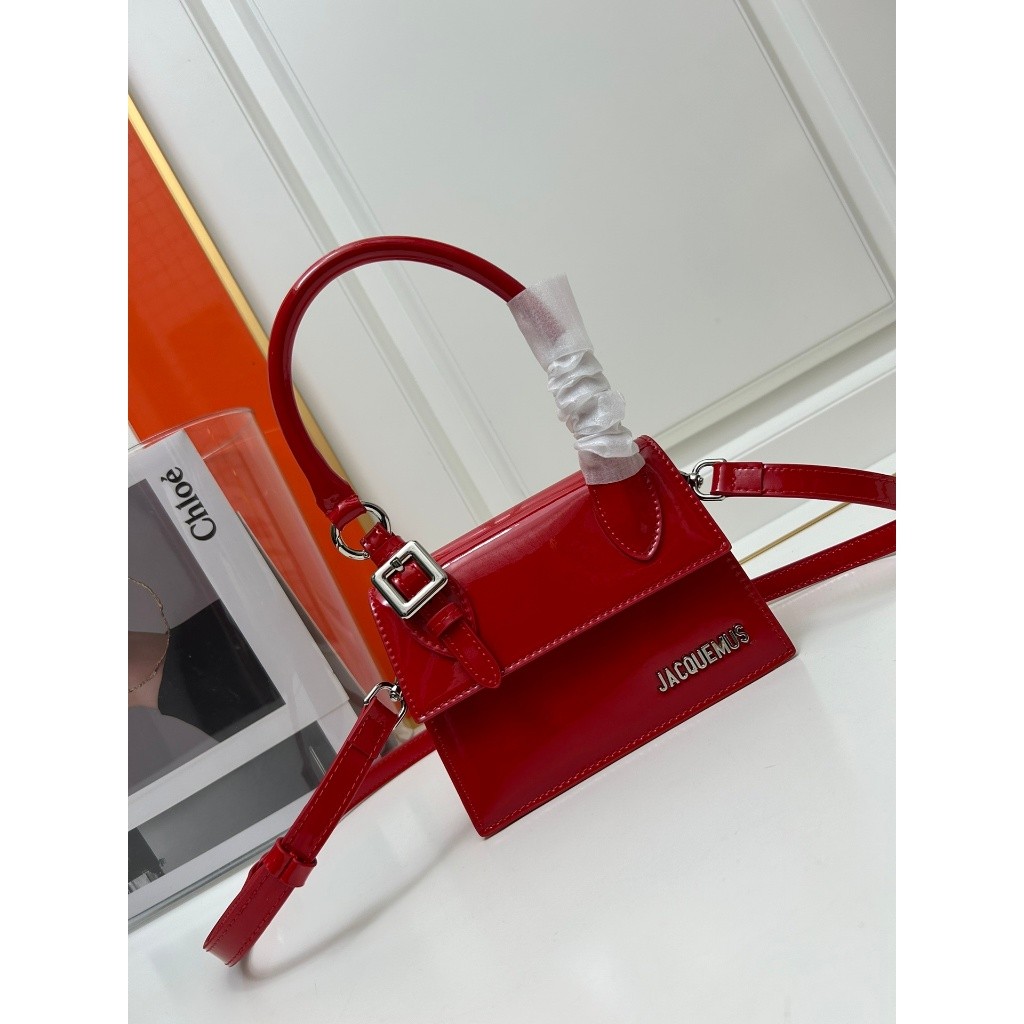 New Counter ORI Original French Jacquemus lipstick bag patent leather handbag shoulder bag