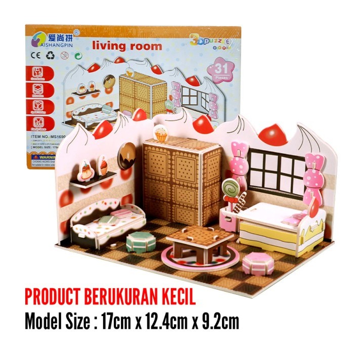 Mini Puzzle 3D | Living Room | Puzzle Ruang Tengah - 1690-57 - Pazel