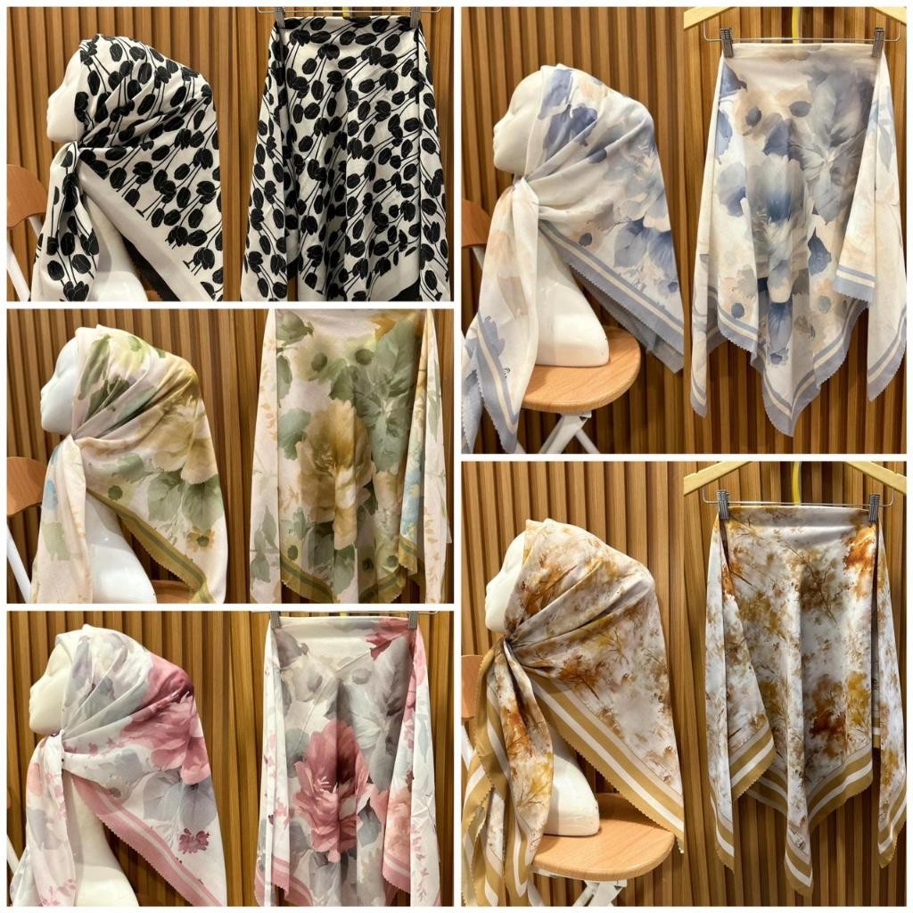 hijab voal motif denay journey My lady VZ kualitas premium/ segi emapat voal sublim motif brand lase