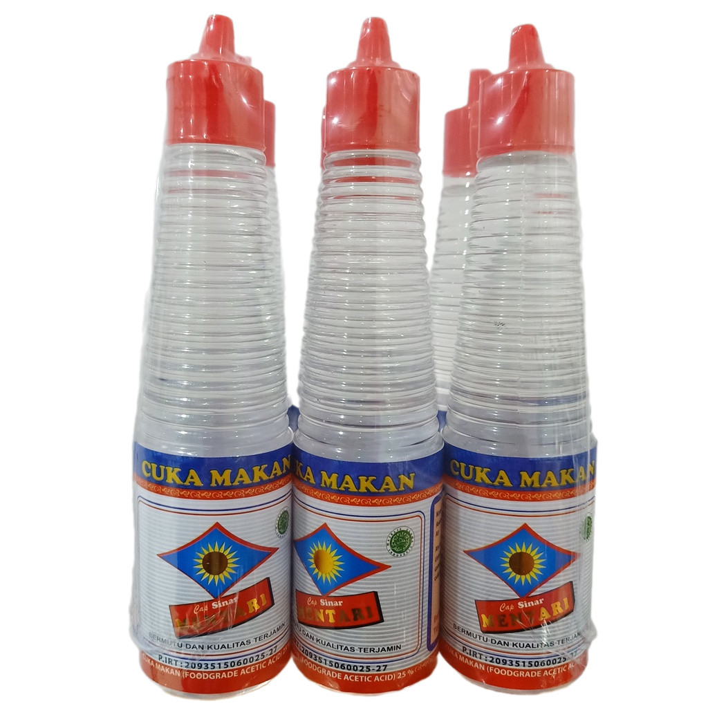 

Paket Spesial 6 Botol Cuka Makan cap Sinar Mentari 150 ml