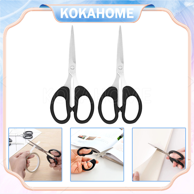 

gunting gagang hitam stainless/gunting pemotong kertas/gunting stainless steel gunting medium hitam ukuran 13.5cm