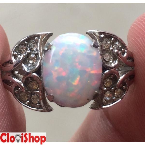 Cincin Titanium Wanita Batu kalimaya Susu Australia HQ