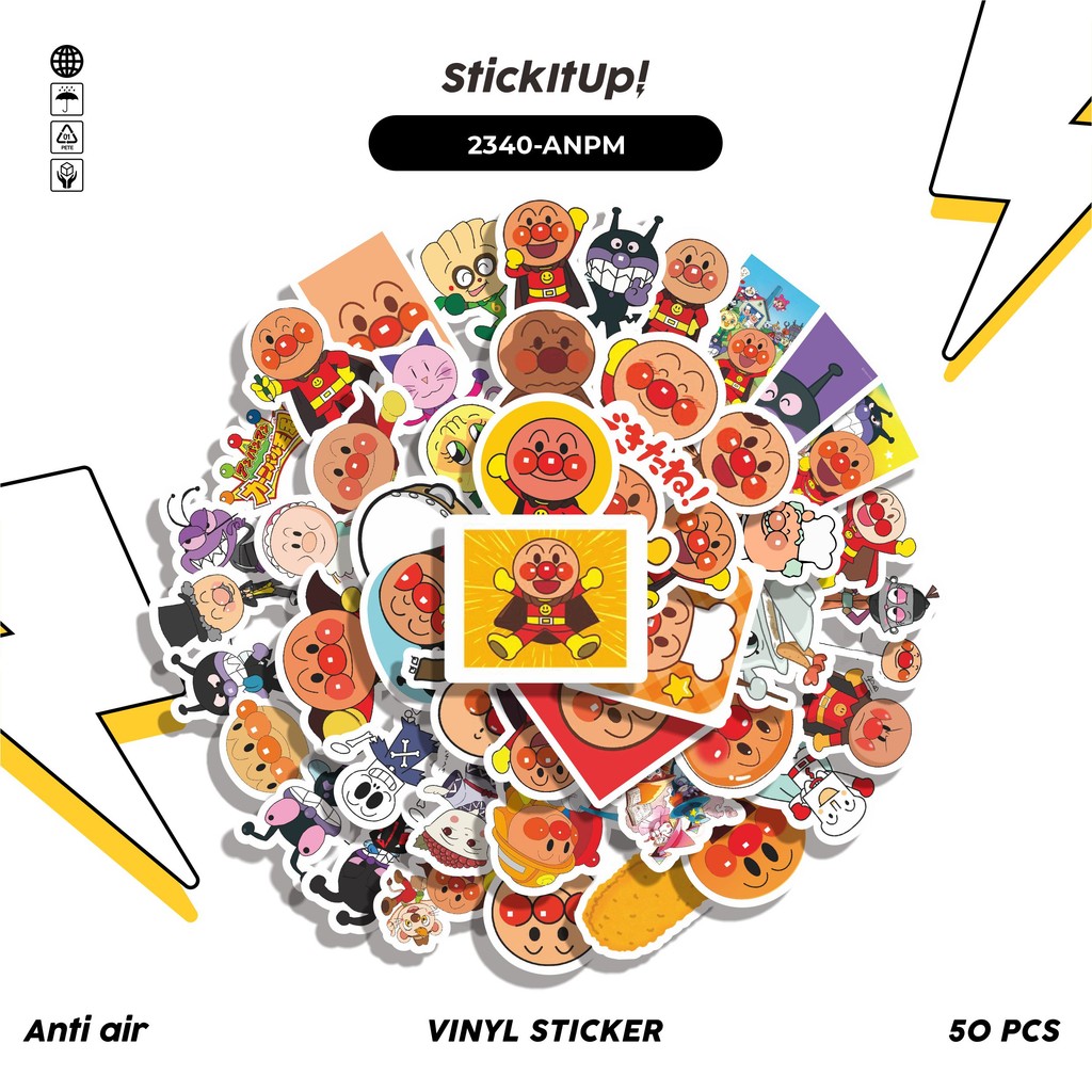 

COD✨ 50 Pcs Sticker Pack ANIME SERIES ANPANMAN CHAR MIX 01 Lucu Aesthetic Vynil Waterproof untuk Freebies Sticker Buku Journal Casing HP Laptop