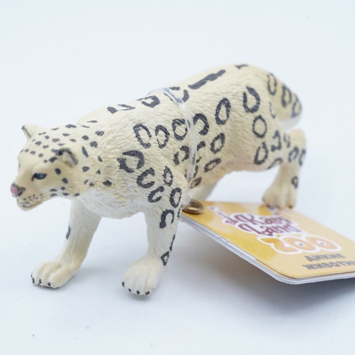 Snow Leopard Macan Tutul Salju Mainan Figure Binatang Miniature Hewan Animal Figurine Pajangan Actio