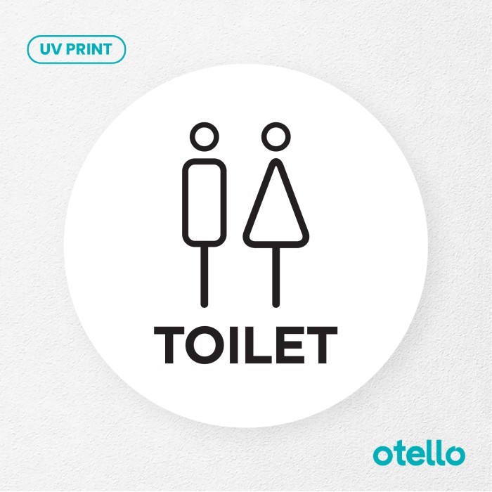 

Toilet Pria Wanita Signage Acrylic Sign Board Akrilik Papan Label WC - Bulat Hitam, 15 cm