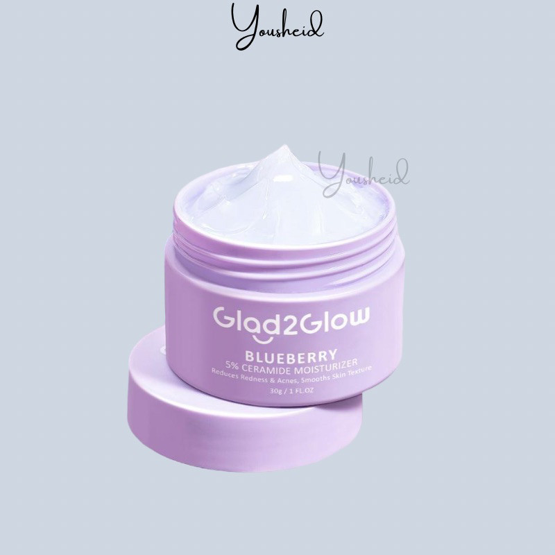 Glad2Glow Blueberry 5% Ceramide Moisturizer Glad2Glow Sunscreen Glad2Glow Repair Barrier Moisturizer