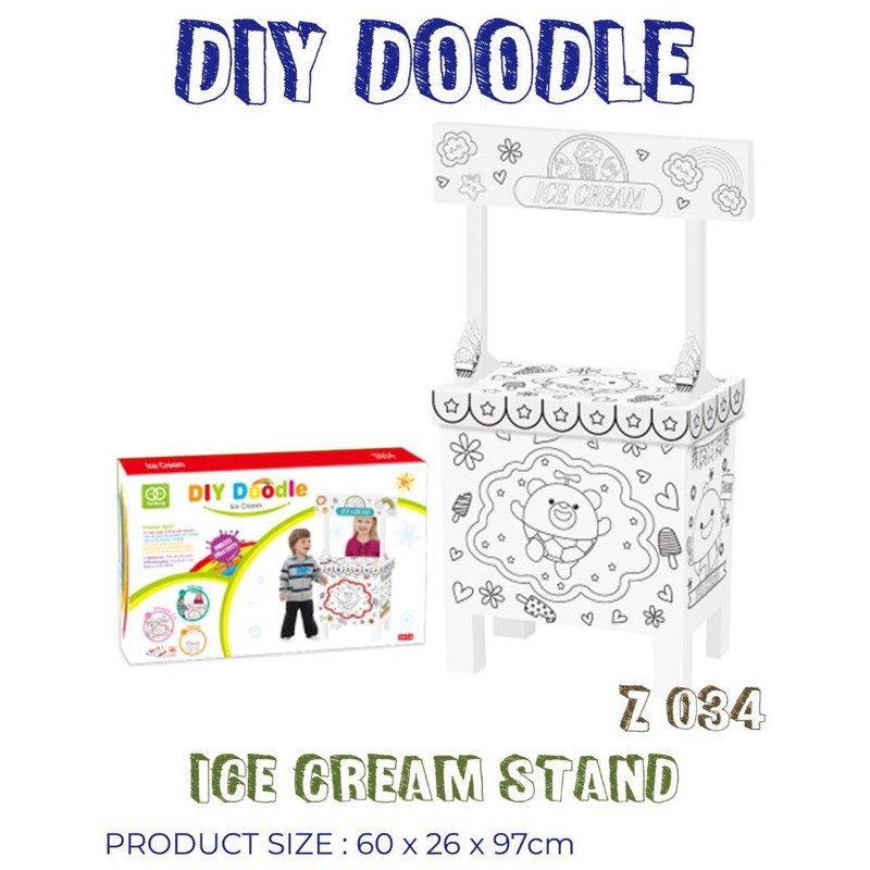 

[READY STOCK] DIY doodle Ice Cream Stand Z 034 mewarnai melipat