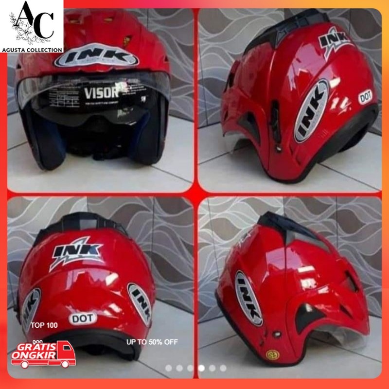 Helm Murah / HELM INK DOUBLE VISOR ORIGINAL MERK BMT BARU MURAH BER SNI PAKING KARDUS