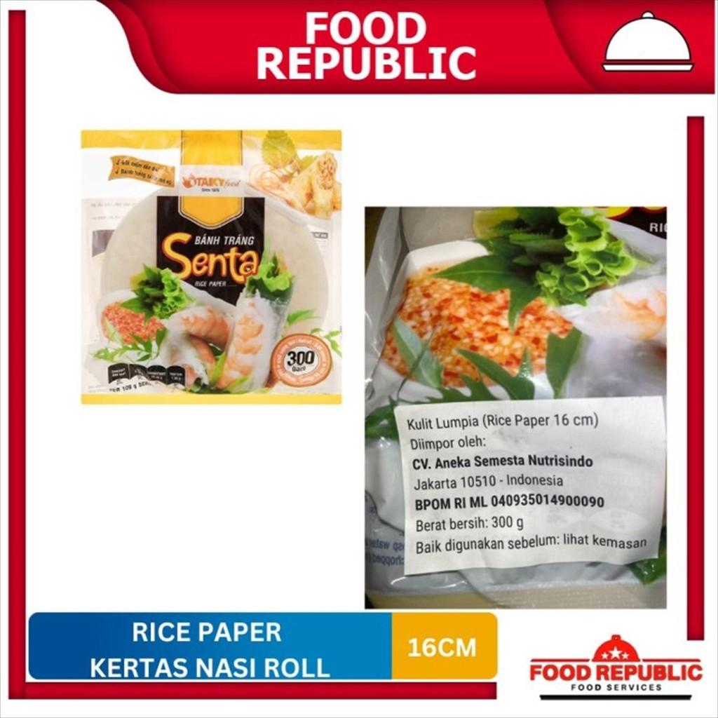 

RB SENTA THIN RICE PAPER / Kulit Lumpia Bulat / Rice Roll 300 gr Import