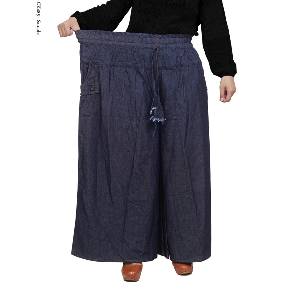 MURAH✨ - Celana Panjang Kulot Wanita Muslimah JUMBO Bahan Jeans Grosir - SH25