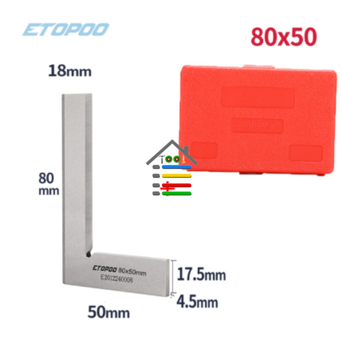 

SIKU BAJA PENGGARIS MISTAR PRESISI STAINLESS ANTI KARAT - 80X50MM BNDG