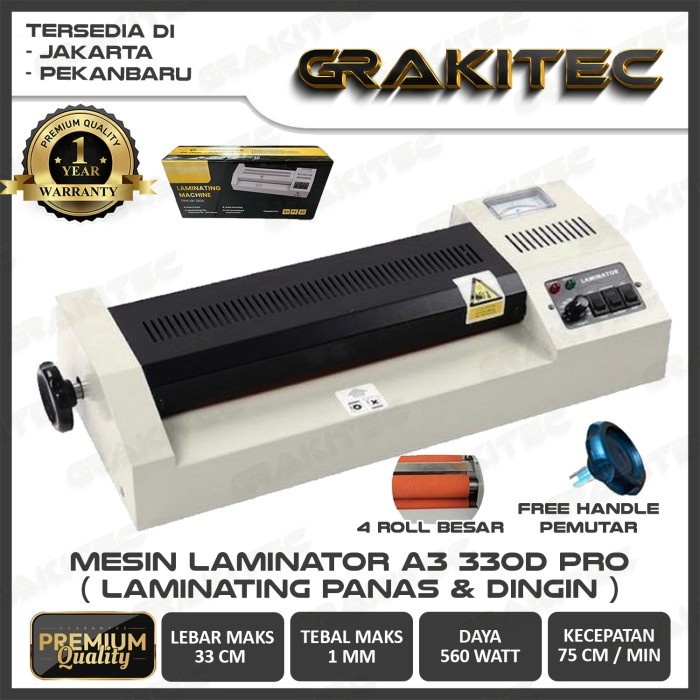 

Thosti Mesin Laminating A3 330mm Laminator GRAKITEC - 320D prohandle