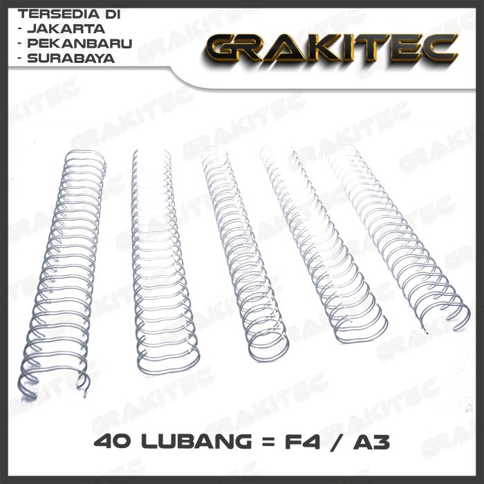 

Thosti Ring Kawat Jilid Spiral F4 3:1 40 Lubang Wire - F4 White 6,4 MM