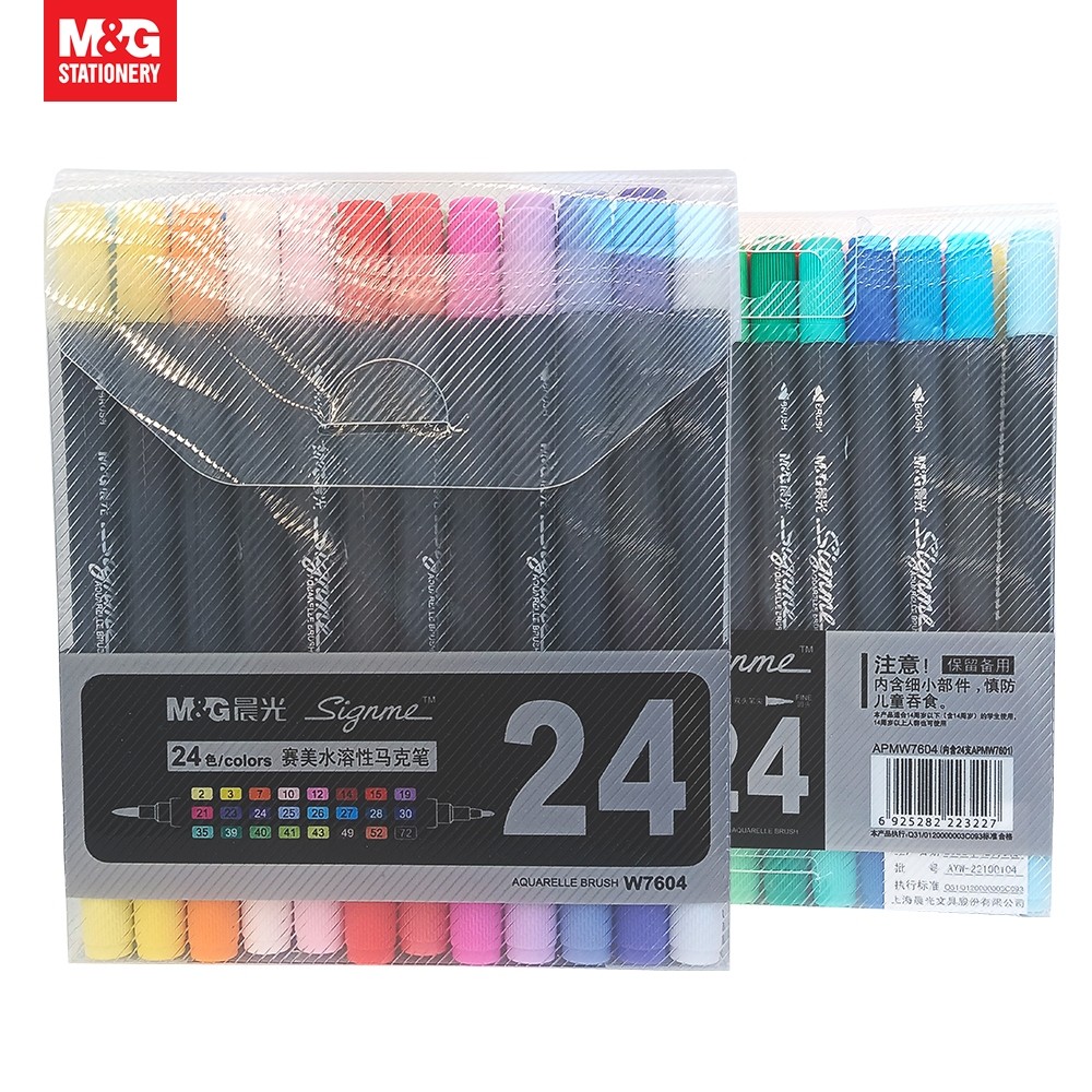 

Aquarelle Brush M&G Signme Dual Tip 1 Set 24 Warna #APMW7601