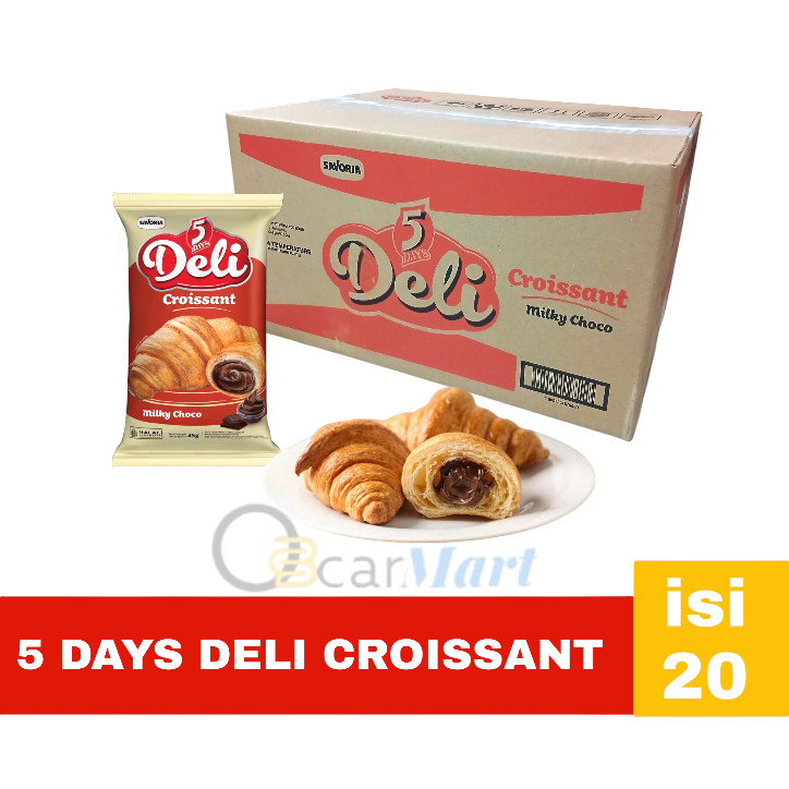 

5 DAYS DELI Roti Croissant 1 Dus isi 20 Cokelat