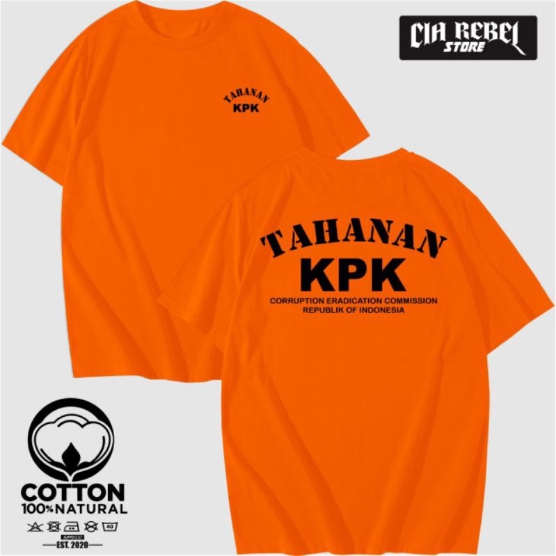 KAOS BAJU KPK KOMISI PEMBERANTASAN KORUPSI/BAJU KAOS DISTRO KPK/KAOS PRIA WANITA TAHANAN KPK MURAH