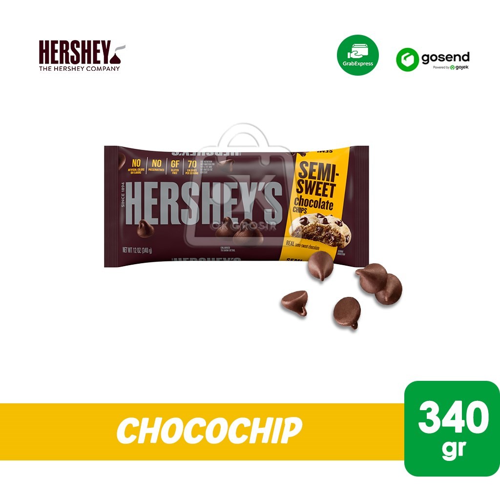 

Chocochip Hershey Chocolate Chips SEMI SWEET Choco Chip 340g (KHUSUS INSTANT)