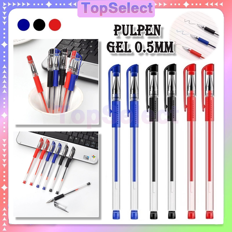 

Pulpen Gel 0.5mm /Pen Alat Tulis Gel Tebal 0.5 MM /Bolpen Standard Pena /Pena Standart Hitam Merah Biru 0.5 mm/ Alat Tulis / Perlengkapan Sekolah / Pulpen