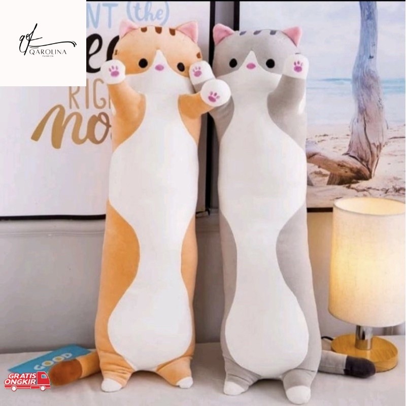 Bantal Lucu / Boneka Guling Kucing Berdiri Panjang Tinggi 60cm Kado Special Hadiah Buat Anak Tersaya
