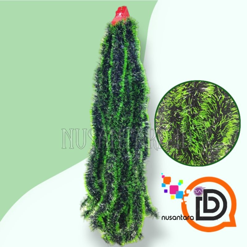 Slinger natal HIJAU DAUN / hiasan tinsel pohon natal / dekorasi natal / slinger natal / hiasan natal