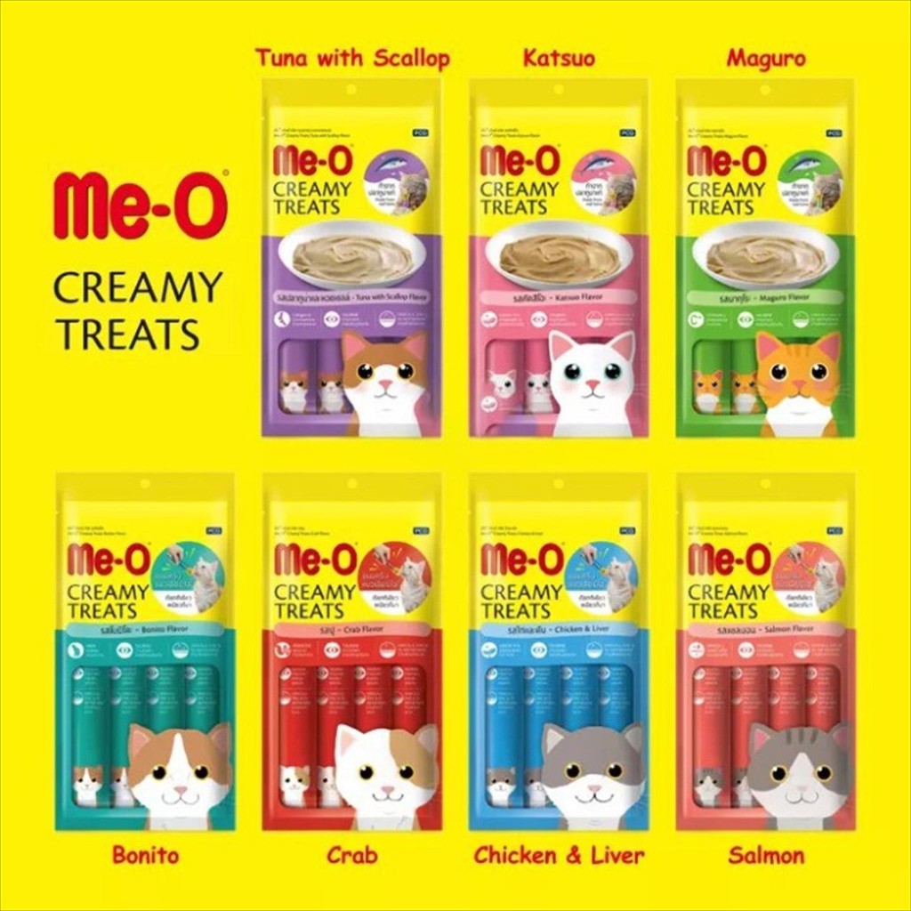 MEO CREAMY SNACK KUCING ALL VARIAN (15gr×4pcs) - MEO CREAMY KITTEN - MEO CREAMY MURAH - MEO GROSIR