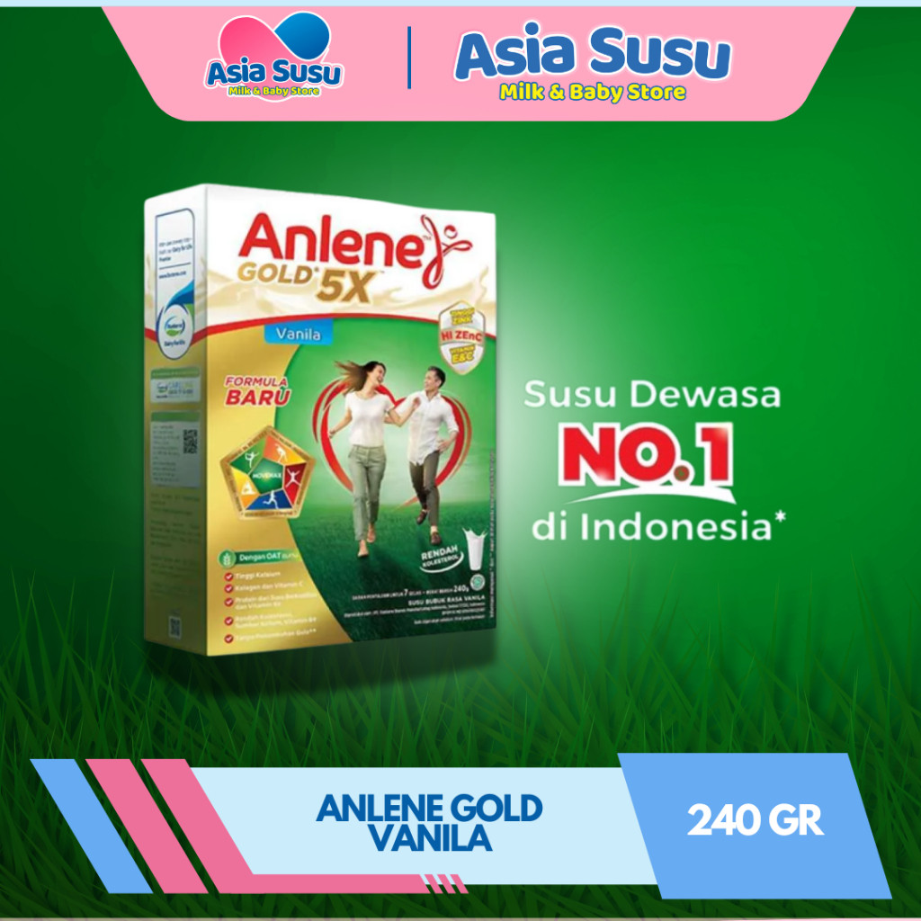 

Anlene Gold 5X Susu Bubuk Dewasa 240g - Nutrisi Tinggi Kalsium Untuk Tulang, Sendi, dan Otot