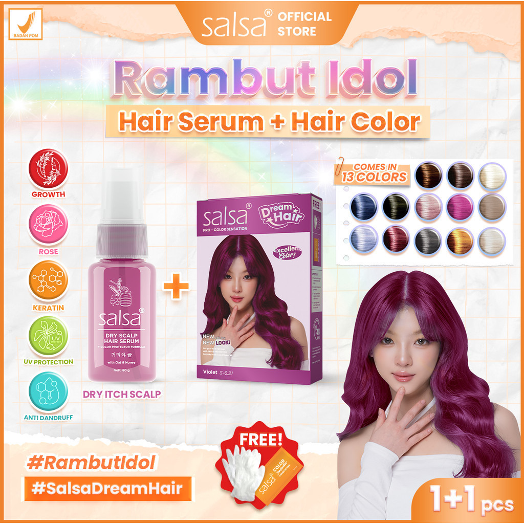 [BUY 1 GET 2] SALSA Paket Rambut Idol Dream Hair - Hair Color & Hair Serum (Cat Pewarna Rambut Perma