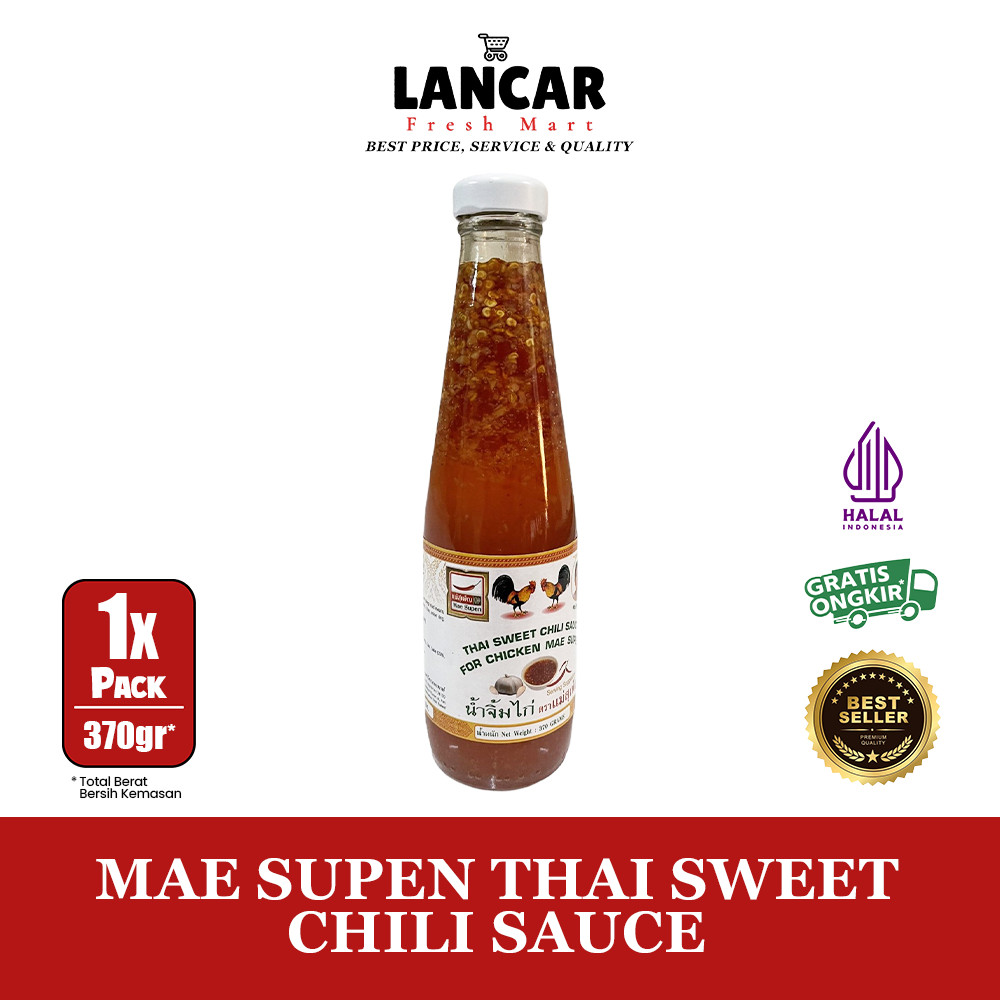 

MAE SUPEN THAI SWEET CHILI SAUCE 370 GR / SAUS THAI MANIS PEDAS 370GR