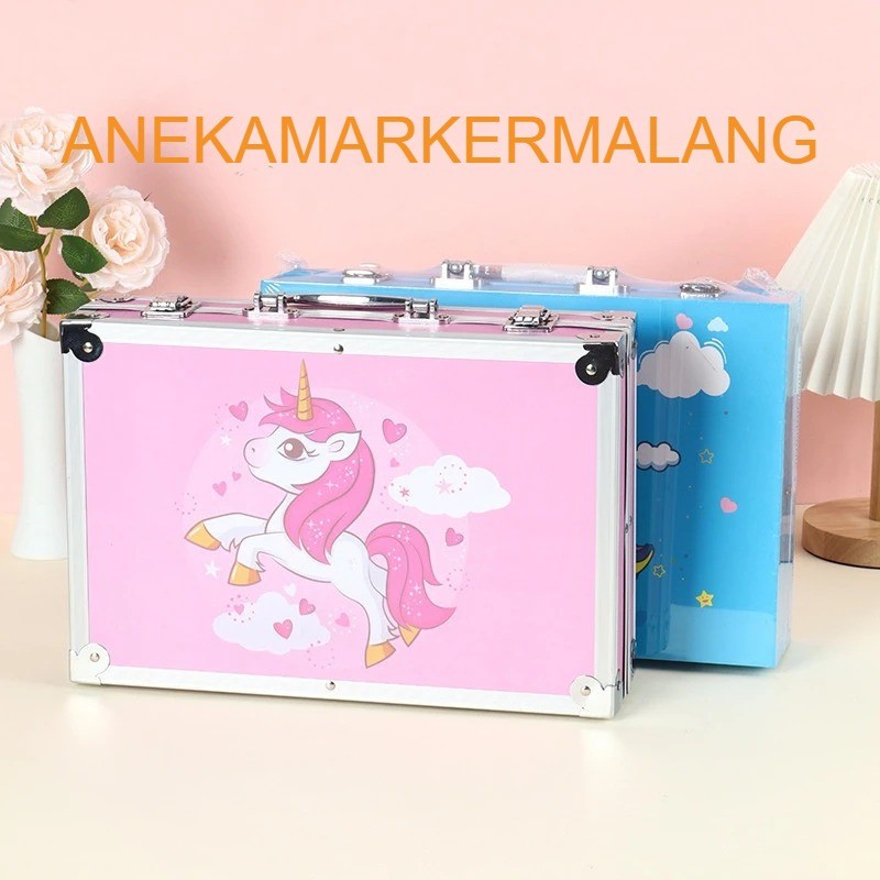

SAM Crayon Set 53pcs M-53 Koper Aluminium Besi Krayon Pensil Warna 53 Pcs Box Alat Lukis Anak Koper Set
