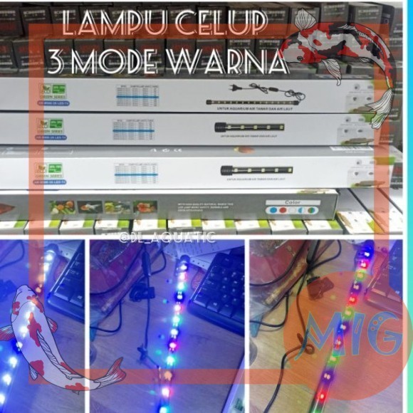 Lampu celup aquarium T4 led 2 baris 3 X MODE ARMADA AM T4 M 200 250 300 400 500 600 800 1000 1200 MO