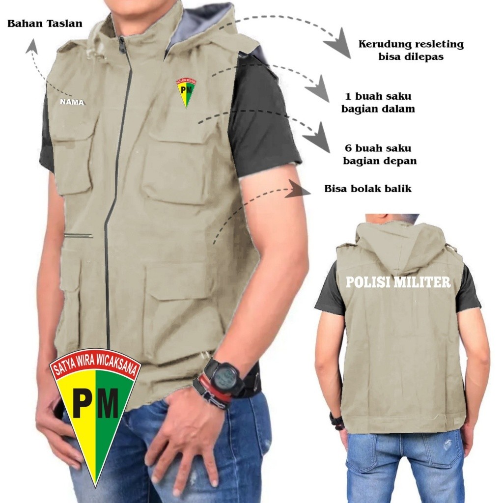 TERBARUUU  JAKET ROMPI KANTONG POLISI MILITER / JAKET ROMPI KEREN CUSTOM SABLON POLISI MILITER / JAK