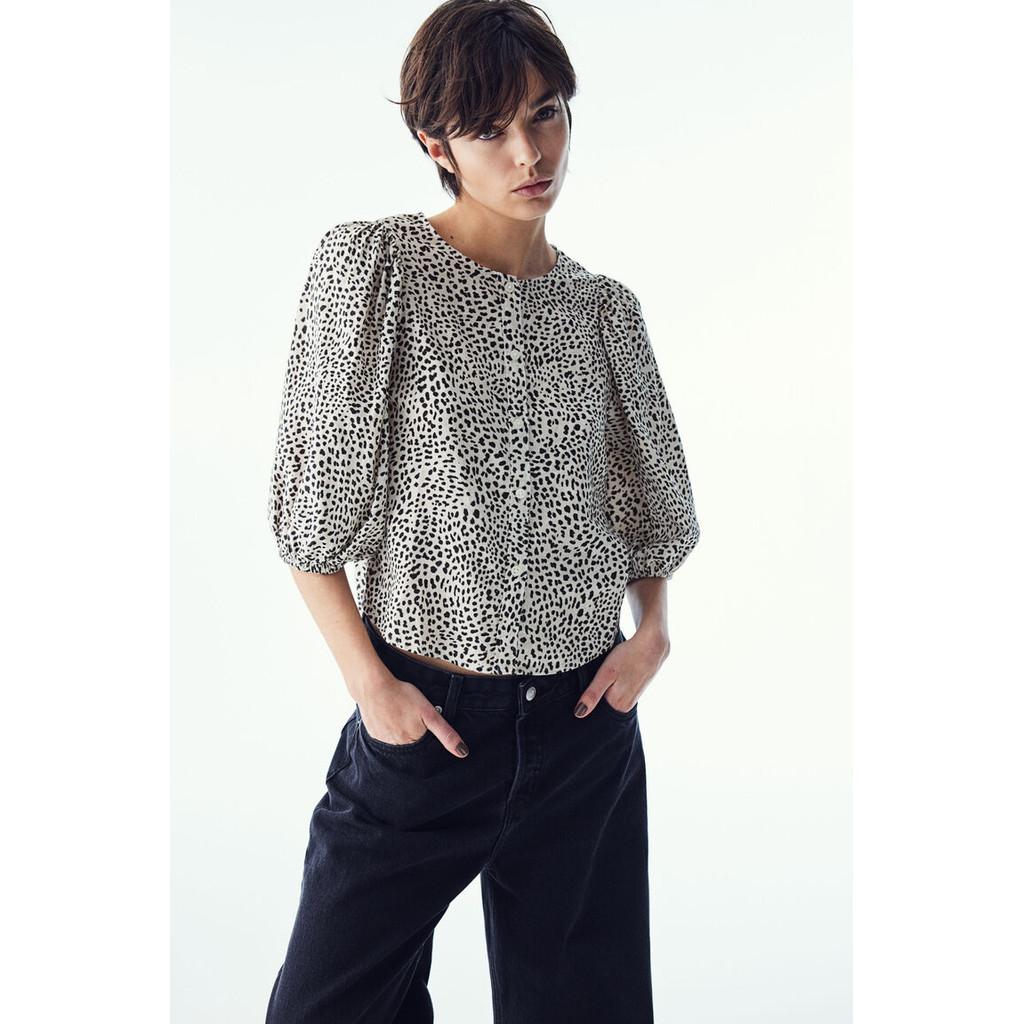 H&M Wanita Blus Campuran Linen