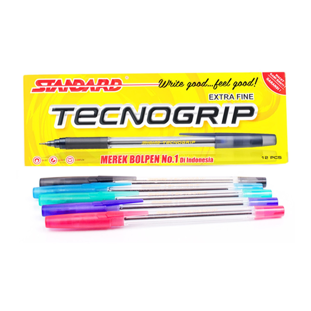 

Bolpen Ballpoint Standart TECNOGRIP 0.4mm Extra Fine Pulpen Pena 1 PCS Warna Hitam